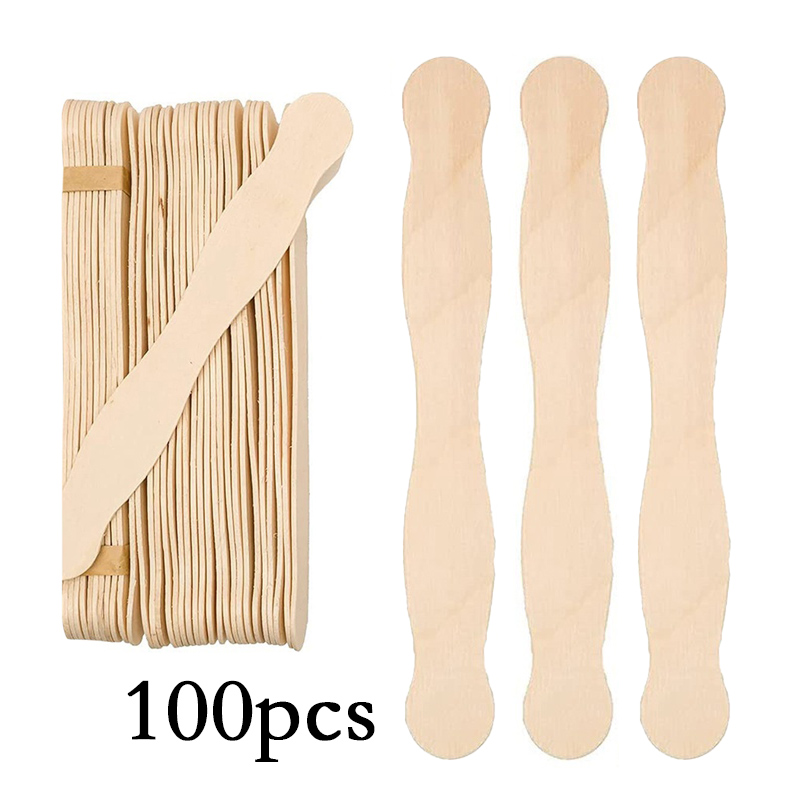 100pcs 8inch Fan Wooden Handle Craft Popsicle Sticks Wavy Wood Ice Cream Stick DIY Handmade Material