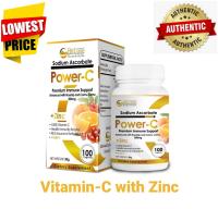 [BOTTLE] Reluxe POWER C - Vitamin C with Zinc (100 Capsules) - Sodium Ascorbate with Zinc Rosehip Camu Camu Moringa | Alkaline Vitamin C with Zinc Non-acidic & Organic