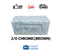 Tudor Sutures 3/0 Chromic Brown Cutting 1 BOX - 12 Pieces