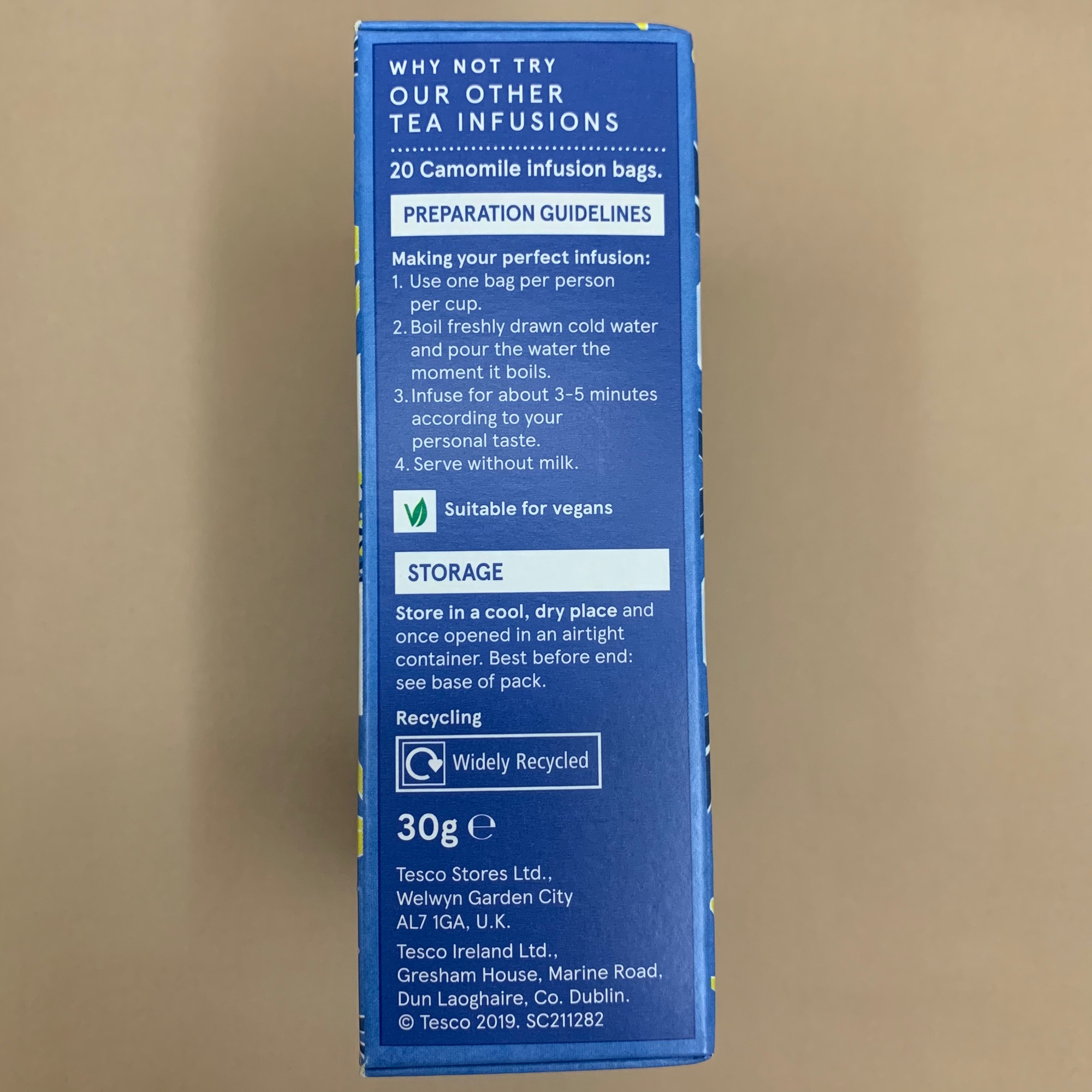 Tesco Camomile Infusion Tea 20 Bags review and price