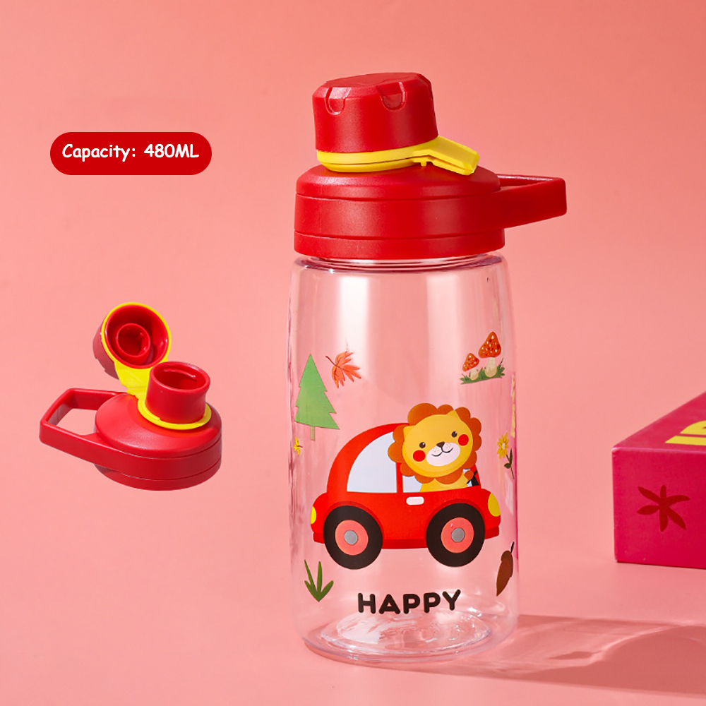 【Free Shipping】650ML Kids Straw Cup With Strap Cute Antlers Water Bottle For Kids Plastic Tumbler Water Bottle For School Portable Tumbler For Kids Boys Girls BPA Free