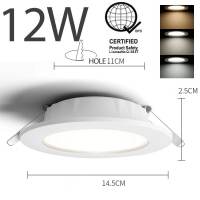 【10PCS】Pin lights led for ceiling Tricolor Downlight Ceiling Light 5W/7W/9W/12W Recessed 3 Color Panel Lights 220V for Living room/Bedroom/Bathroom/Office