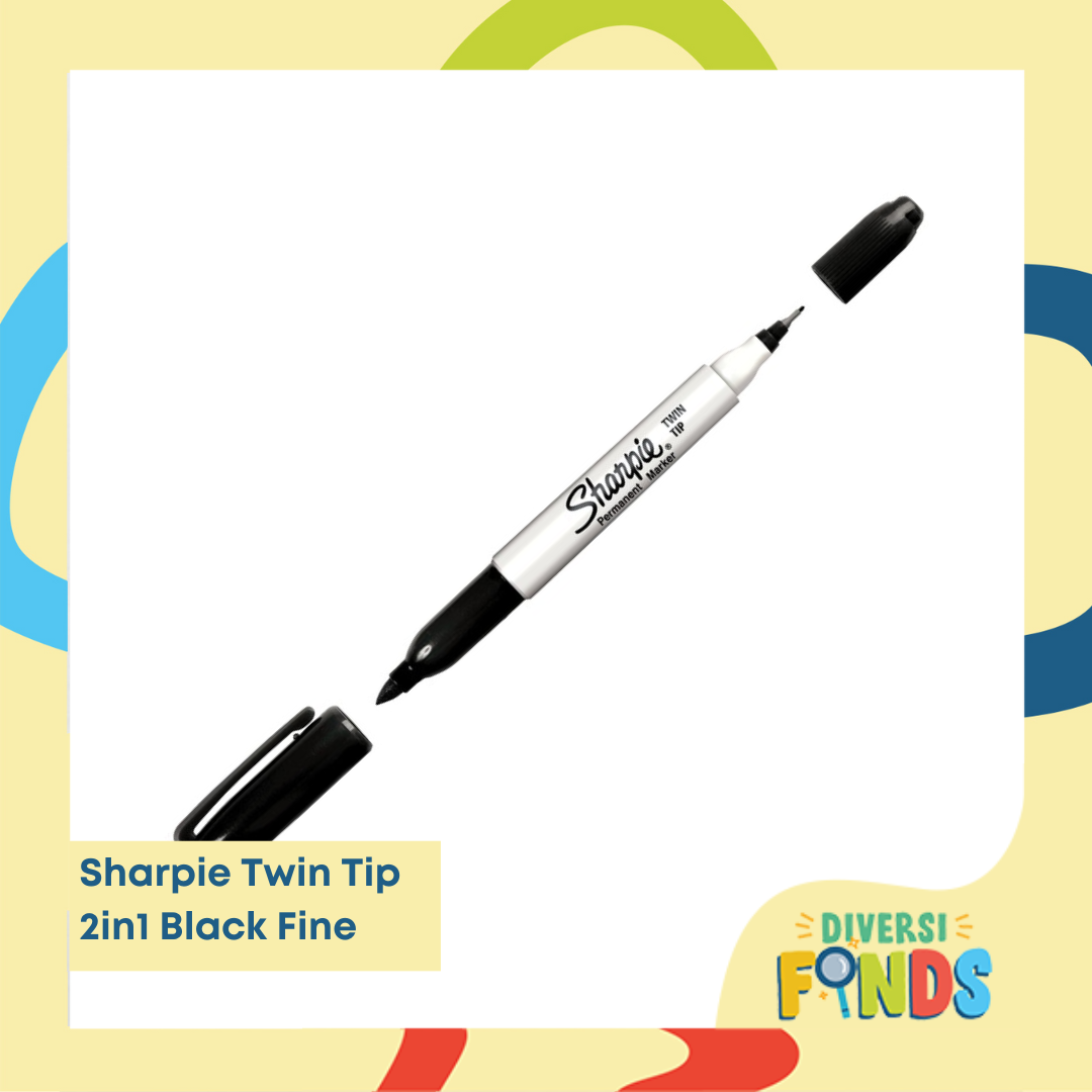 1pcs Sharpie Twin Tip Marker in black color Fine and Ultrafine Point