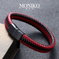MONIKO Original Design Black Leather Cord For Men Impact Inspired Bracelet Couture Jewelry Accessories Collection For Men Fashion