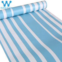 WANFISH blue stripes design for home wall decor 10mx45cm self-adhesive waterproof wallpaper pvc wall sticker
