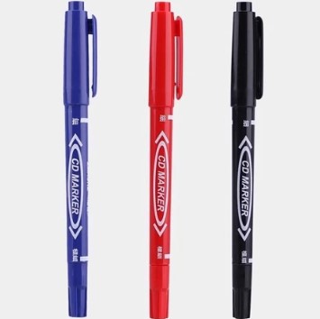 1pc 5pcs 10pcs 0.6mm/1.2mm Double Head Oily Black Ink Marker School Office Quick-Drying Hook Line Pen