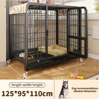 Dog Cage With Poop Tray Large Stainless Dog Cage Mobile Kulungan Ng Aso With 4 Wheels Cage For Dog