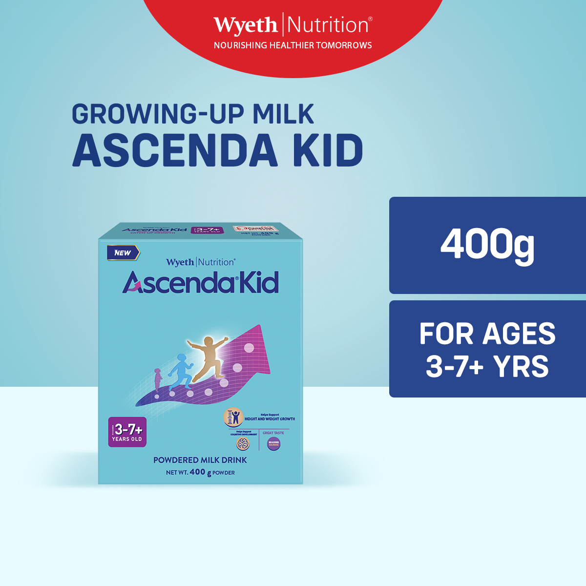 ASCENDA KID Four Growing-Up Milk Powder for Children 3+ Years Old 400g