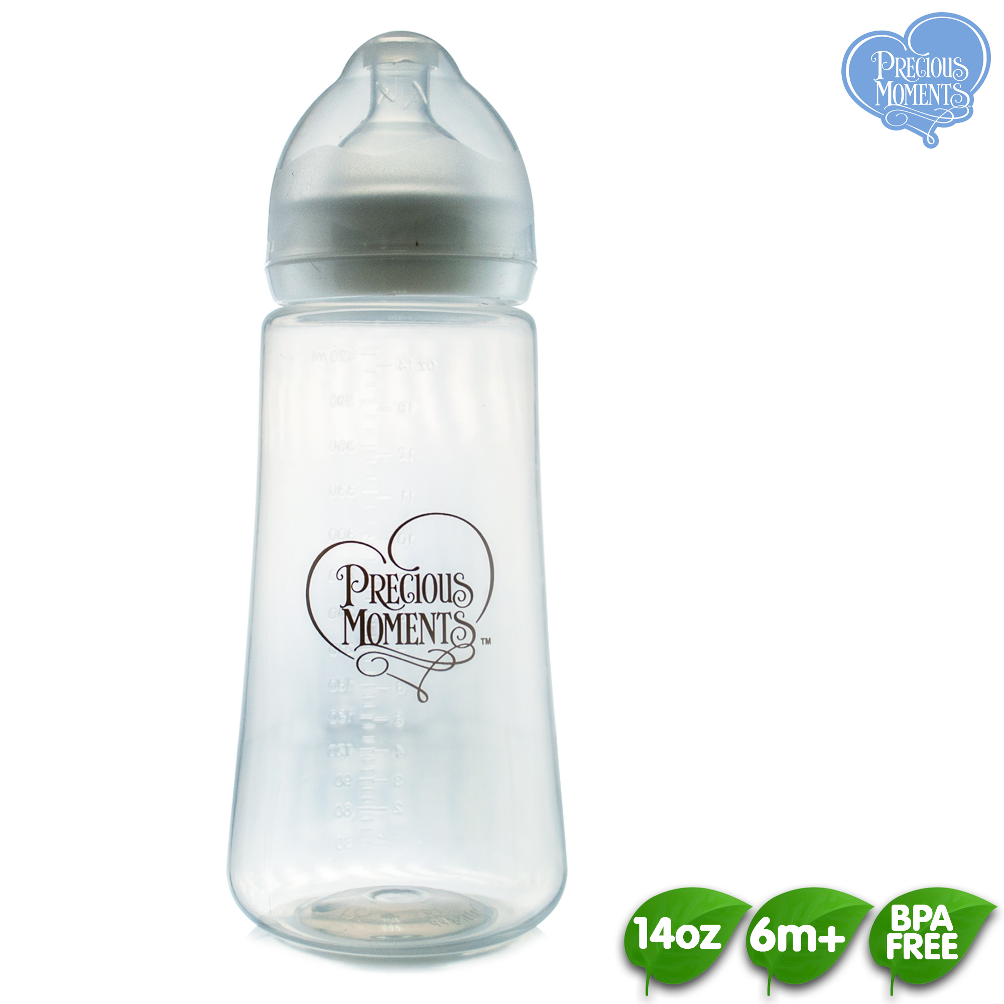 Precious Moments 14oz Wide Neck Clear Feeding Bottle