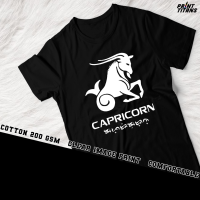 Zodiac Sign Capricorn Baybayin Design Tshirt for men and Women Clothes Tops Cotton Fabric White and Black