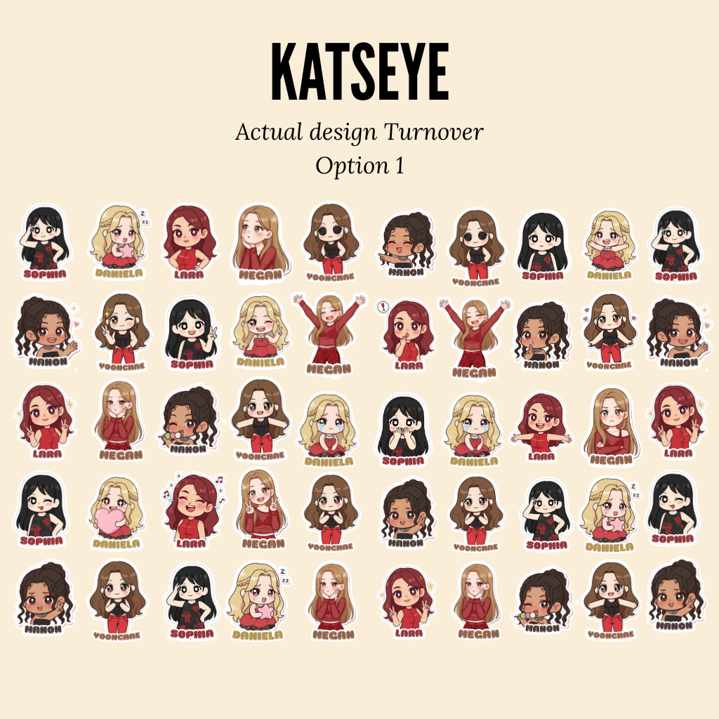50pcs/Set Cute KATSYE Sticker Fan art Sticker KATSEYE Stickers