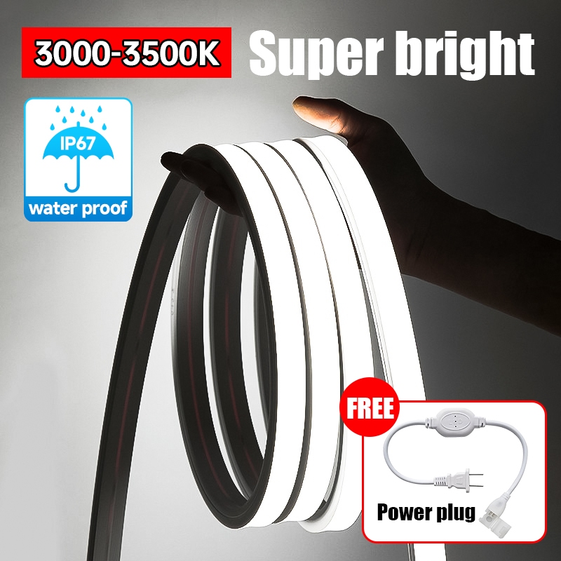 LED Neon Strip Lights Waterproof sun protection Flexible and Bendable COB tape lights Living Room Line Decoration Neon Light