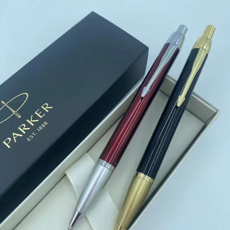 【Free Engraving+Ship Today】Parker IM Metal Ballpoint Pens Parker Jotter Vector XL Black Matte Gold Rollerball Pen 0.7mm with Customize Name Engraving