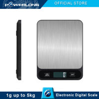 POWERLONG PH Electronic Digital Kitchen Weighing Scale High Precision Sensor Made of Heavy Duty Stainless Steel for Jewelry Scale Pocket 1g up to 5kg