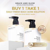 Grace and Glow English Pear & Freesia Anti Acne Solution Body Wash - Bacne Shower Gel Soap with AHA BHA PHA Cleanser