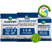 MASTERBLEND LETTUCE FORMULA 8-15-36 bundle pack 1000g together with Calcium Nitrate 1000g and Magnesium Sulfate 500g