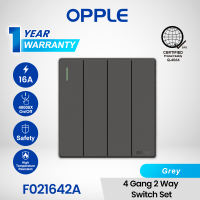 OPPLE Safety Wall Switch 2 Way  1 2 3 4 Gang Push On/Off Fireproof Dark Grey Color US EU Standard AC For Home Hotel