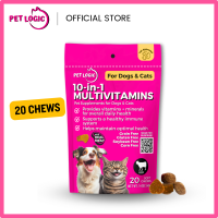 Pet Logic 10-in-1 Multivitamins 40g Dog & Cat Treats Supplement Snack : Dog Probiotics Dog Multivitamins Dog Supplements Appetite Booster for Dogs  Puppy Food   Adult Dog Food  for Pro Immune System
