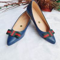 EFF030 AMY DOLLSHOES SASH RIBBON LEATHER POINTED TOE SHALLOW NECK (SLIM FIT) LILIW LAGUNA MADE