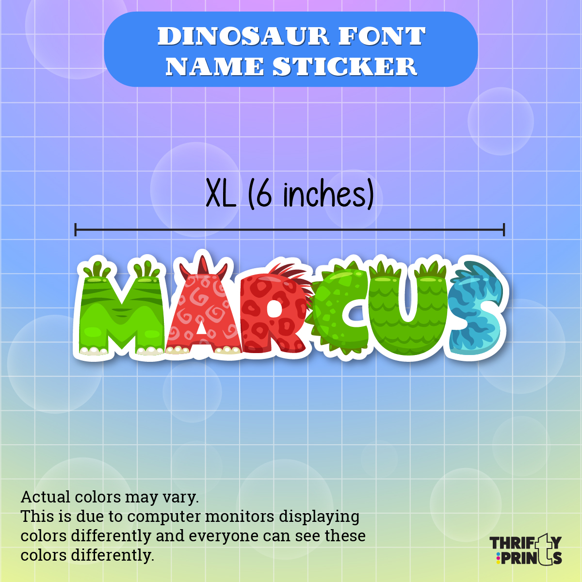 DINOSAUR FONT NAME STICKER | Personalized Name Sticker Waterproof Vinyl Sticker for Tumbler