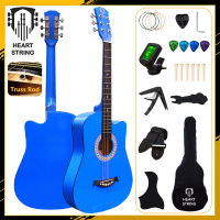 Heart String Guitar 38 Inches Acoustic Guitar Original Low Action Guitar for Beginners Kids Adults Students