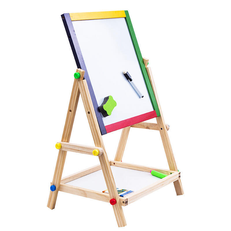Multifunctional Wooden Easel Foldable Double Side Magnetic Boards