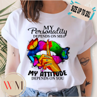 TRENDY STATEMENT QUOTES WHITE TSHIRT FOR WOMEN SMALL FREESIZE PLUS SIZE UP TO 3XL