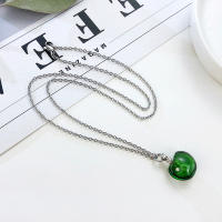 Vnox Transparent Acrylic Apple-shaped Cremation Urn Pendant Womens Memorial Necklace | Fireproof Cremation Jewelry Waterproof Seal Kwintas Chain Ash Pendant for Ashes ﻿