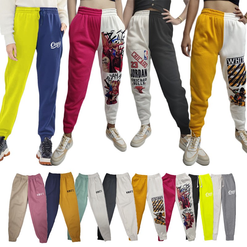Cozy Two Toned Jogger Pants Random 