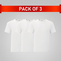Fruit of the Loom 3pcs Soft Premium T-Shirt for Men & Women 100% Cotton Basic Plain Tees Menswear Pack of 3 White