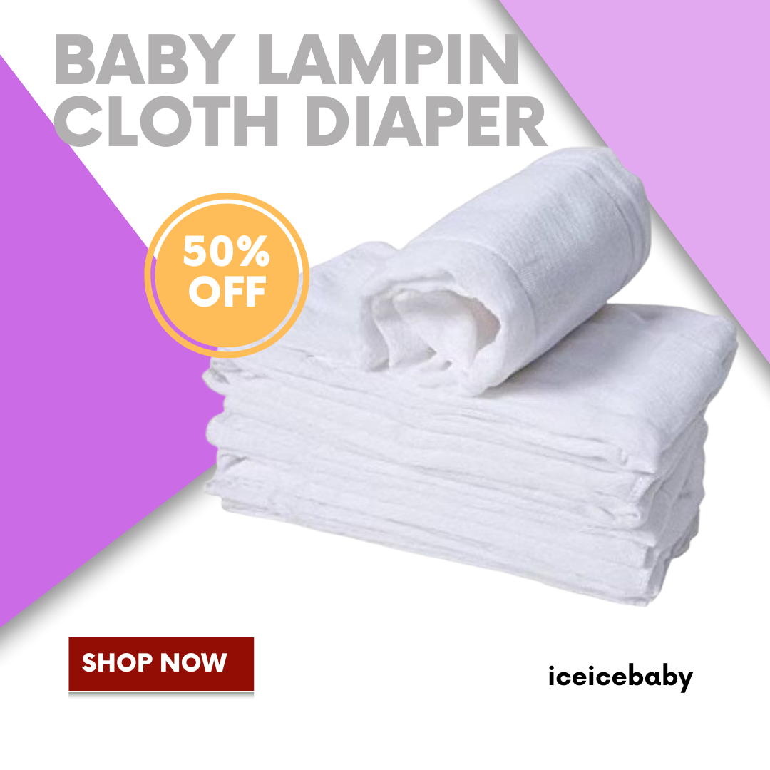 Lampin 3 Pcs 6 Pcs 1 Dozen Medium Size 13 x 27 Size Plain White and With Lining Baby Essentials Newborn ClothDiaper Baby