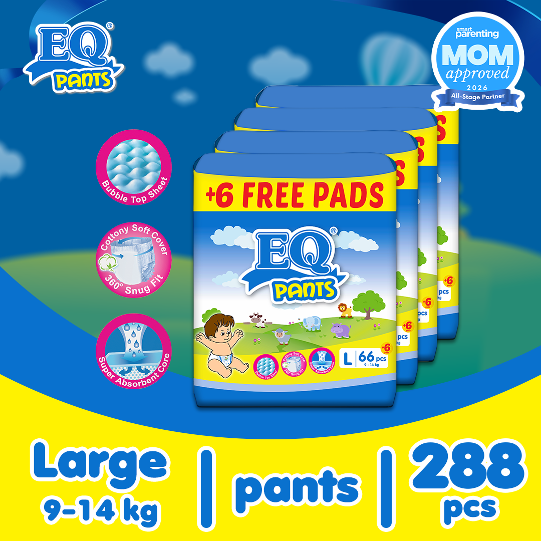 EQ Pants Mega Pack Large (9-14 kg) - 66 pcs x 4 packs (264pcs) - Diaper Pants