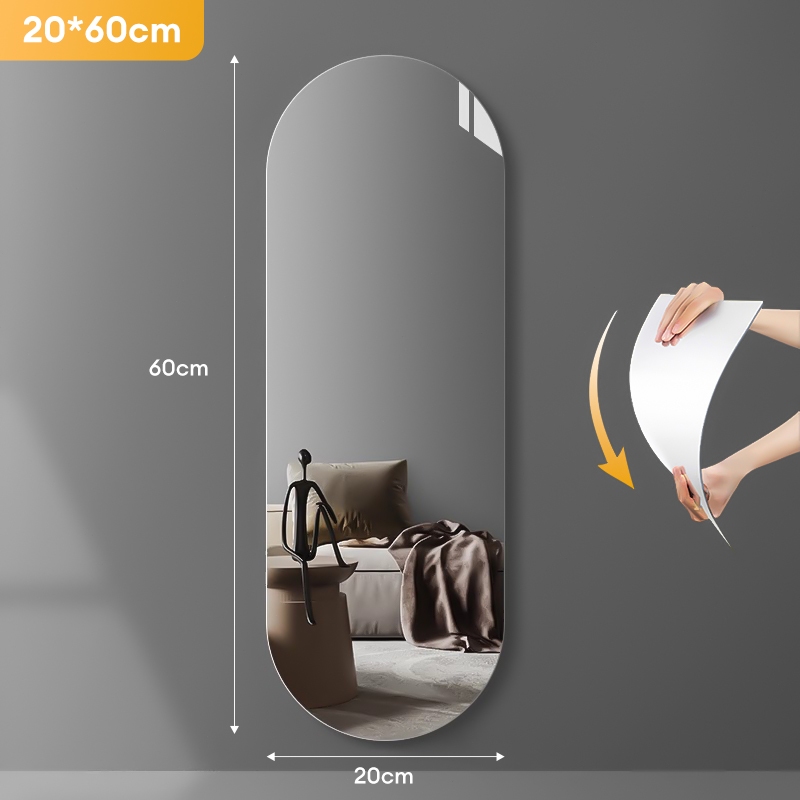 HD Body Wall Mirror Acrylic Mirror Self-adhesive Mirror DIY Living Room Bathroom Home Arch Acrylic Mirror Home HD Acrylic Wall Mirror Full Body Mirror Wall Mirror