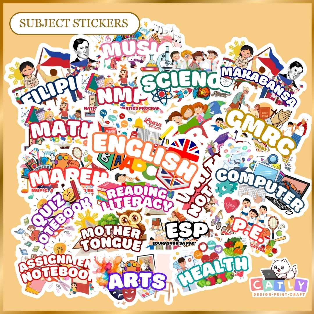 NOTEBOOK STICKER | SUBJECT STICKERS | GLOSSY STICKER