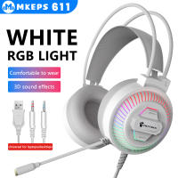 MKEPS G611 Gaming Headphone Wired OverEar Earphones Noise Redcution Mic Headset For PC/Laptop/Phone