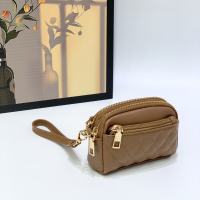 HANKE 3 Zipper Mini Small Clutch Coin Purse for Women Genuine Cow Leather Large Capacity Storage Bag Fashion Zipper Wallet