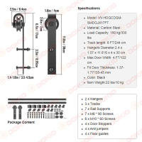 DOKIO 4FT-6FT Sliding Barn Door Hardware Kit Heavy Duty Sliding Barn Door Track Rail Kit sliding door roller set