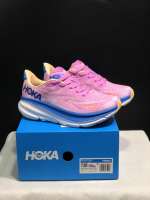 【100% ORIGINAL】Hoka One Clifton 9 Mesh Sports Running Shoes 1127896-EBDB Beige-purple