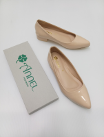 Annel Amalia in Beige - 1 inch heel closed shoes Soft Patent Material