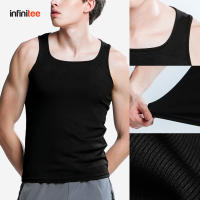 Infinitee Gym Ribbed Sando For Men Women Sleeveless Activewear Square Neckline Plain Tank Top Tops