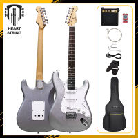 Heart String ST Electric Guitar Set with 3 Single Pickups Professional Electric Guitars for Beginner