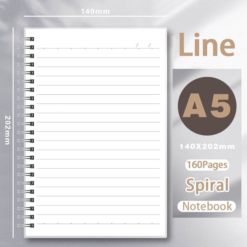 Spring Notebook Grid/Blank/Line/Dot Double Spring Notepad School Supplies Coil Notebooks A6/A5/B5/A4