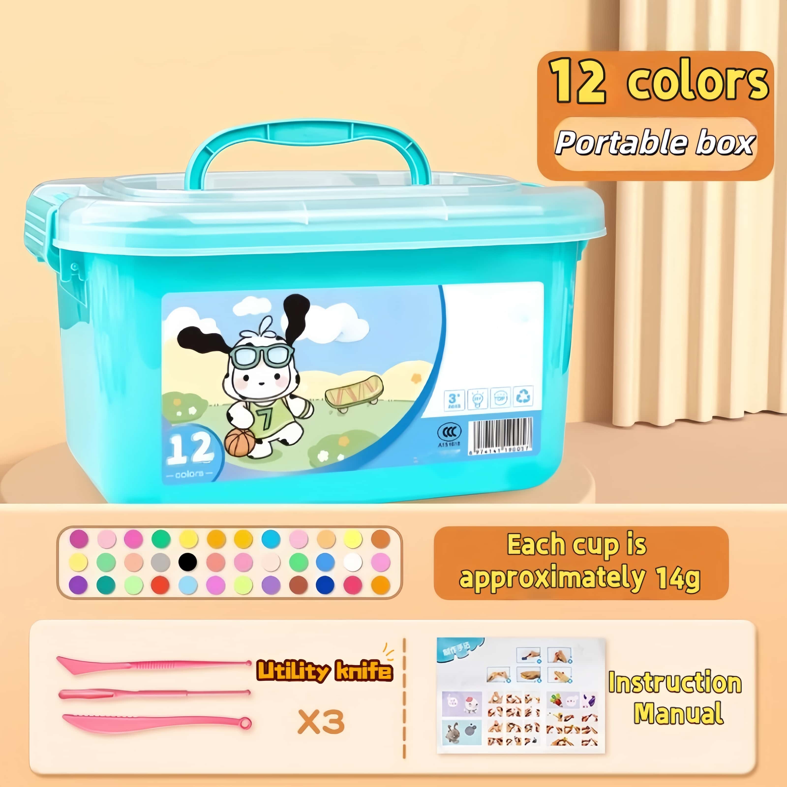 12/24/36Colors Air Dry Clay With Tools Kids Early Education Toy Lightweight Clay for Children