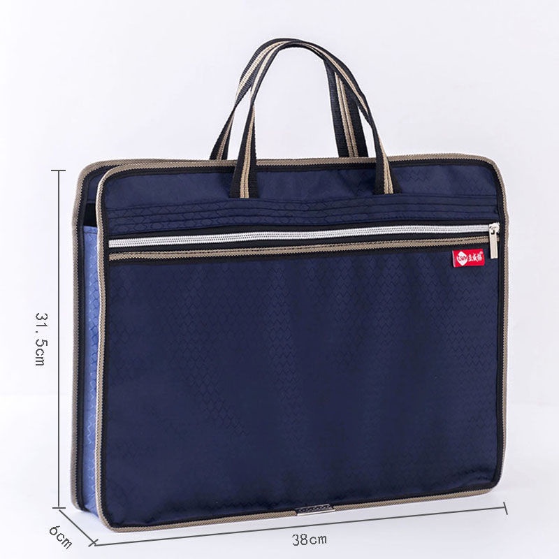 Large Capacity Briefcase Folder Tote Bag Storage Handbag Waterproof Document File Paper Organizer