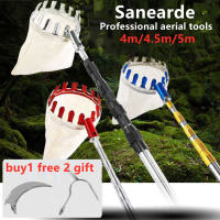 Fruit Picker Adjustable Pole Artifact Telescopic Pole Fruit Picker Stainless Steel High Altitude Fruit Picking Pole