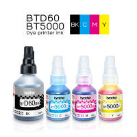 100% Original Brother Ink BTD60BK BT5000 Dye Ink No Box Compatible for Brother Printer DCP-T220 T310 T420W T425W T428W T510W T520W T710W T720DW T725DW T820DW T825DW MFC-T810W T910DW T920DW T925DW T4500DW T5400W J3930DW HL-T4000DW BKCMY Ink