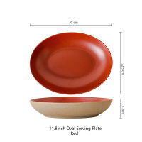 Keep Home Vintage Rustic Look Style Ceramic Tableware - Matte Frosted Finish Dinner Salad/Dessert Terracotta Plates
