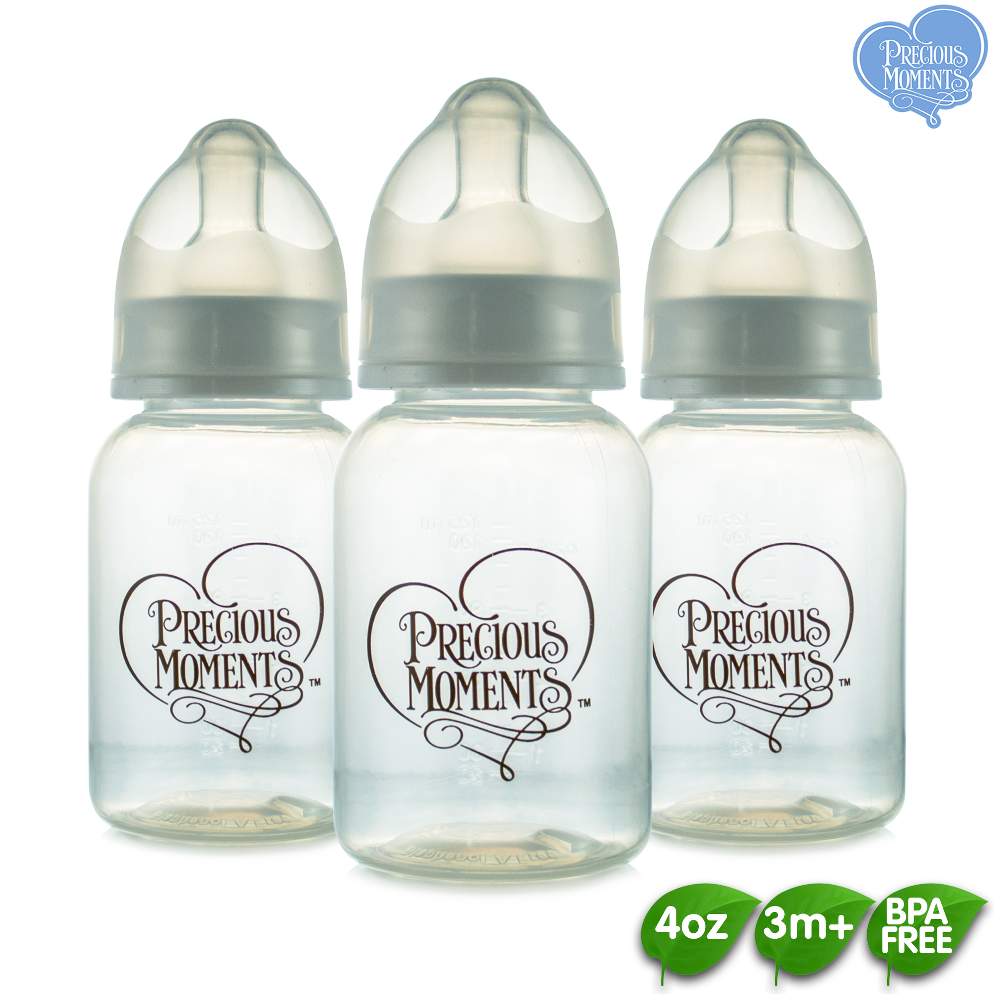 Precious Moments 3pc. 4oz Clear Feeding Bottle