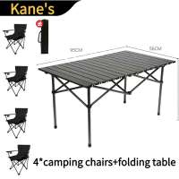 Outdoor folding table and chairs set made of aluminum alloy portable camping folding table and chairs outdoor fishing picnic party table
