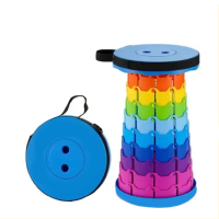 JYHOME Portable Retractable Stool Telescopic Stool Plastic Stool Lightweight Folding Stool Outdoor Fishing Camping Chair